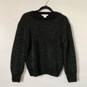 Luv Lane Black Chenille Sweater